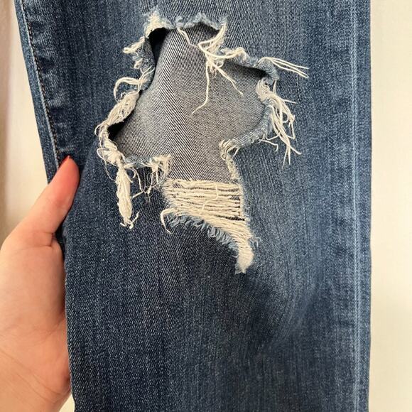 Joe's High Rise Straight Leg Distressed Jeans - Picture 5 of 9